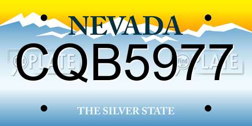 CQB5977 Nevada License Plate