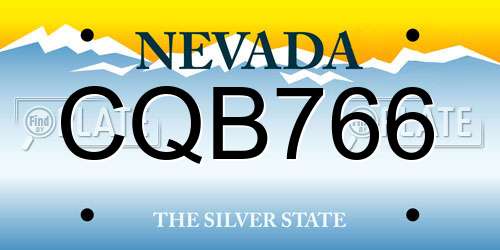CQB766 Nevada License Plate