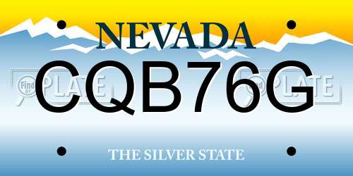 CQB76G Nevada License Plate