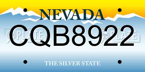 CQB8922 Nevada License Plate