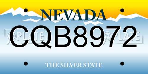 CQB8972 Nevada License Plate