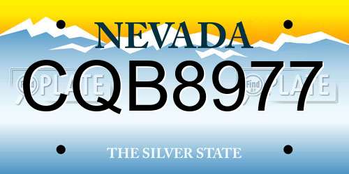CQB8977 Nevada License Plate