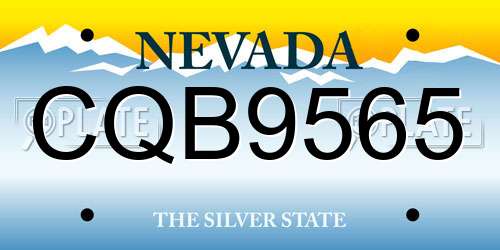 CQB9565 Nevada License Plate