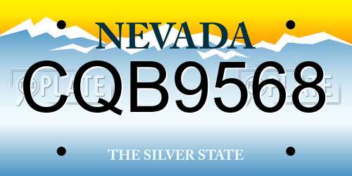 CQB9568 Nevada License Plate