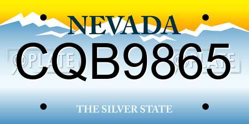 CQB9865 Nevada License Plate