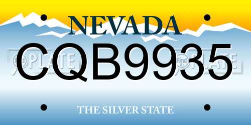 CQB9935 Nevada License Plate