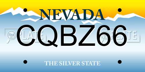 CQBZ66 Nevada License Plate