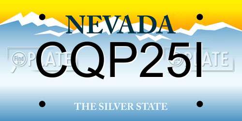 CQP25I Nevada License Plate