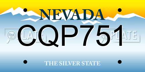 CQP751 Nevada License Plate