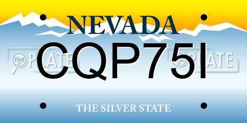 CQP75I Nevada License Plate