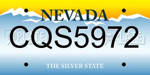 CQS5972 Nevada License Plate
