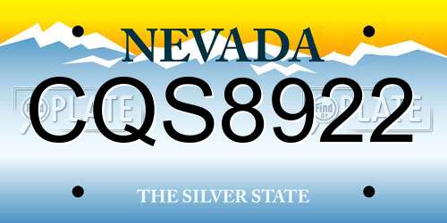 CQS8922 Nevada License Plate