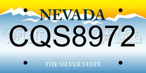 CQS8972 Nevada License Plate
