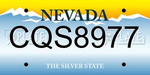 CQS8977 Nevada License Plate