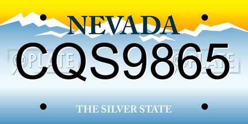 CQS9865 Nevada License Plate