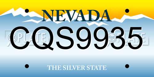 CQS9935 Nevada License Plate
