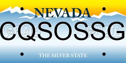 CQSOSSG Nevada License Plate