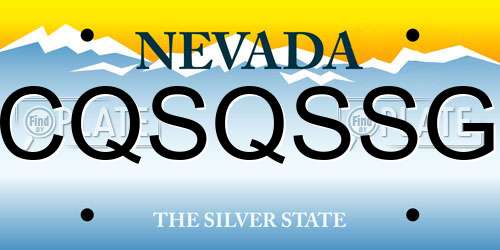 CQSQSSG Nevada License Plate