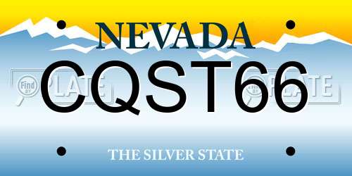 CQST66 Nevada License Plate