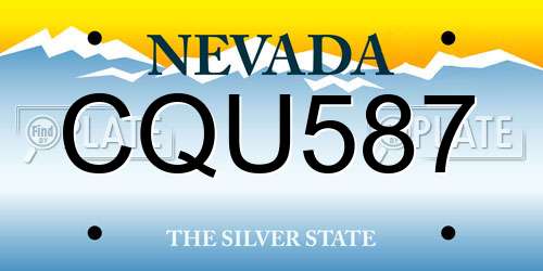 CQU587 Nevada License Plate