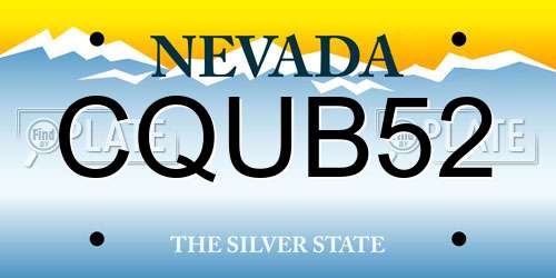 CQUB52 Nevada License Plate