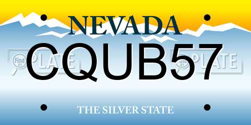 CQUB57 Nevada License Plate