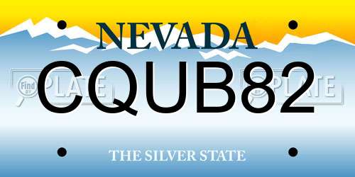CQUB82 Nevada License Plate