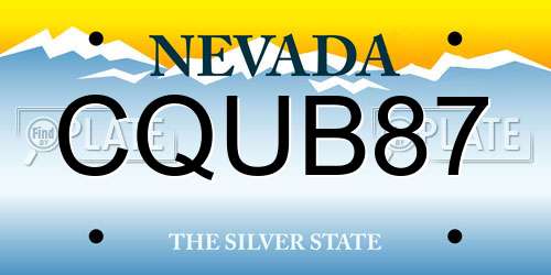 CQUB87 Nevada License Plate