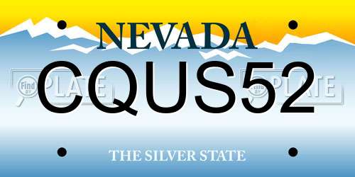 CQUS52 Nevada License Plate