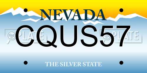 CQUS57 Nevada License Plate