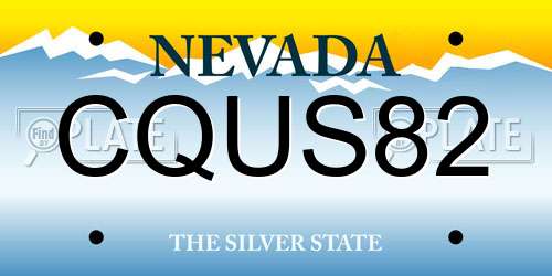 CQUS82 Nevada License Plate