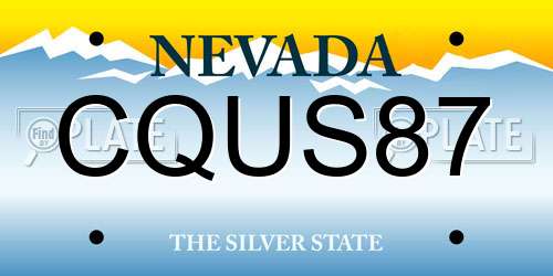 CQUS87 Nevada License Plate