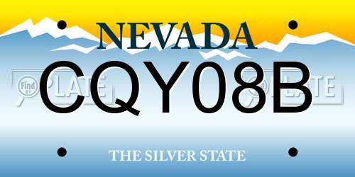 CQY08B Nevada License Plate