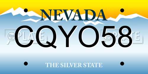 CQYO58 Nevada License Plate