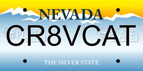 CR8VCAT Nevada License Plate