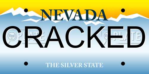 CRACKED Nevada License Plate