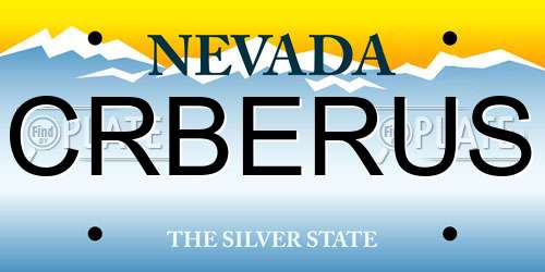 CRBERUS Nevada License Plate