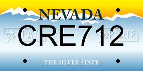 CRE712 Nevada License Plate