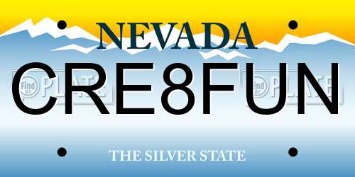 CRE8FUN Nevada License Plate