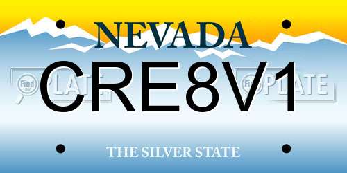 CRE8V1 Nevada License Plate