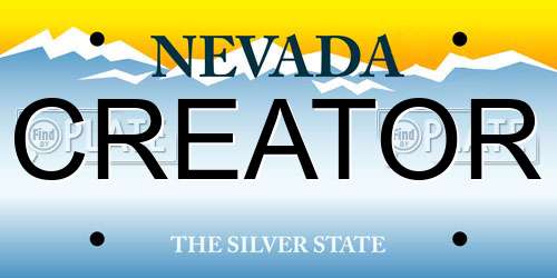 CREATOR Nevada License Plate