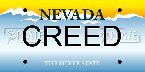 CREED Nevada License Plate