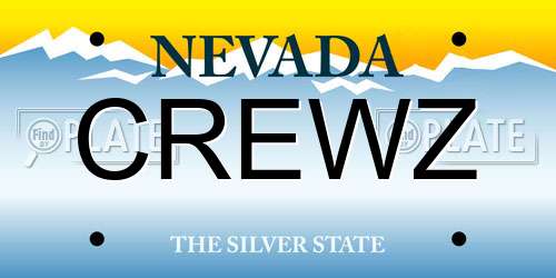CREWZ Nevada License Plate