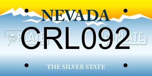 CRL092 Nevada License Plate