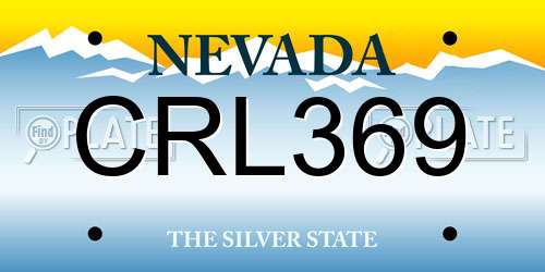 CRL369 Nevada License Plate