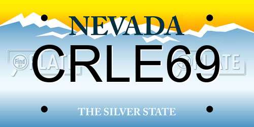 CRLE69 Nevada License Plate