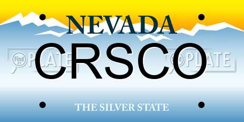 CRSCO Nevada License Plate