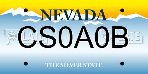 CS0A0B Nevada License Plate