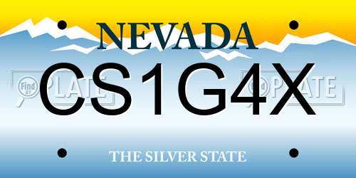 CS1G4X Nevada License Plate