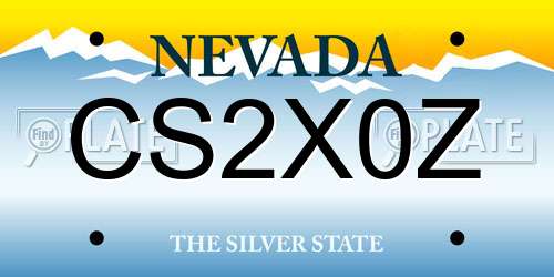 CS2X0Z Nevada License Plate